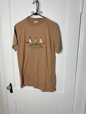 Vintage EMI Jackson Hole Wyoming T Shirt M Embroidered Tipi Western Souvenir Tee